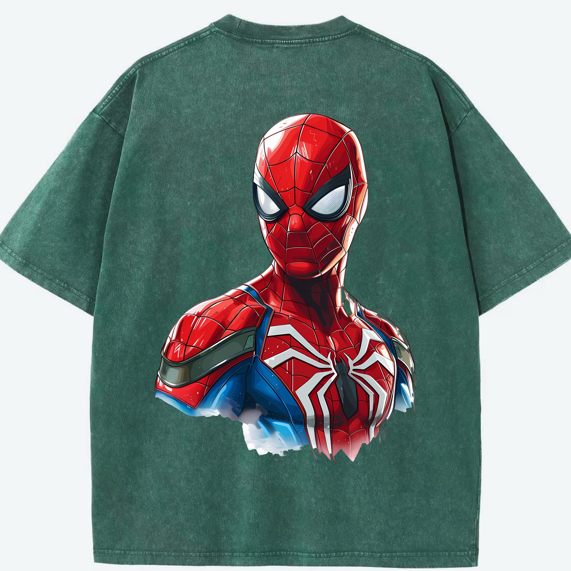 （画像用） Spider Man スパイダーマン 綿100% ヴィンテージ風 半袖Tシャツ（背面プリント）